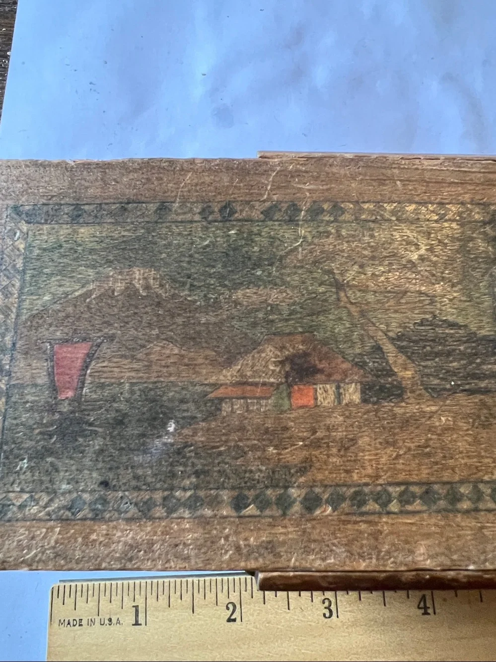 Vintage Japanese puzzle box Himitsu Bako wooden parcay